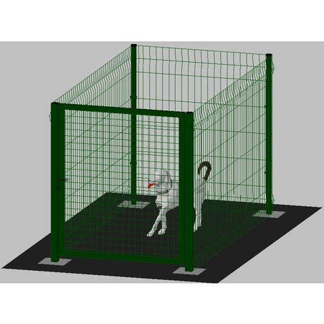 Recinto Box Modulare Per Cani In Ferro Zincato E Verniciato Verde Con