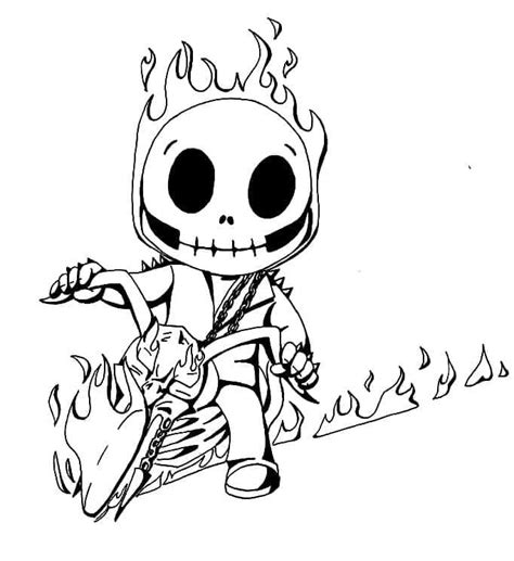 Motoqueiro Fantasma Chibi Para Colorir Imprimir E Desenhar Colorir Me