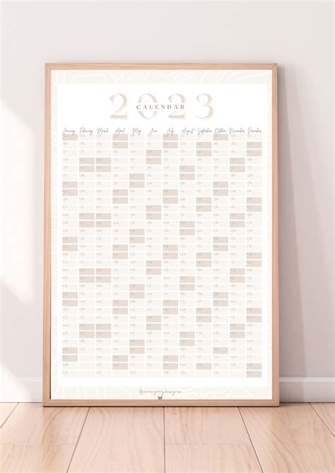 Aesthetic 2024 Full Wall Calendar Available In A1 And A2 Etsy Australia