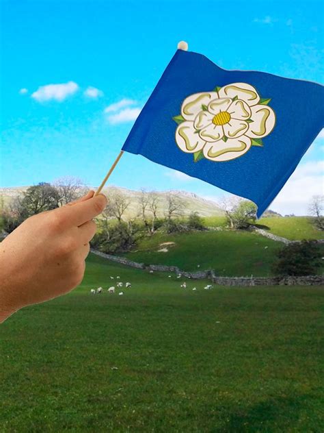 Yorkshire Rose Hand Flag for Waving - I'm From Yorkshire