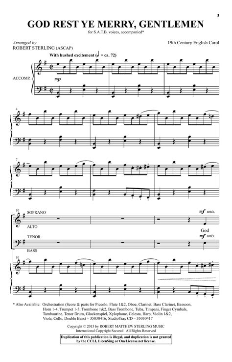 God Rest Ye Merry Gentlemen By Robert Sterling Sheet Music For Satb Choir At Sheet Music Direct