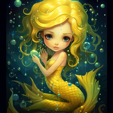 A Cute Mermaid Girl By Aiartshop On Deviantart