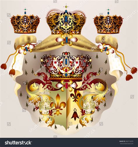 Heraldic Design Coat Arms Crowns Shield Stock Vector Royalty Free 282715070 Shutterstock