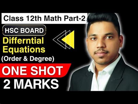 Differential Equations Order Degree Class 12th Math Part 2