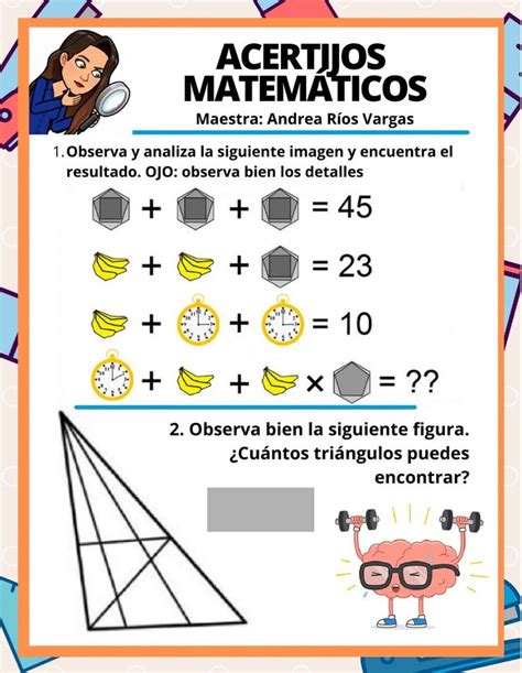 Acertijos matemáticos exercise for secundaria