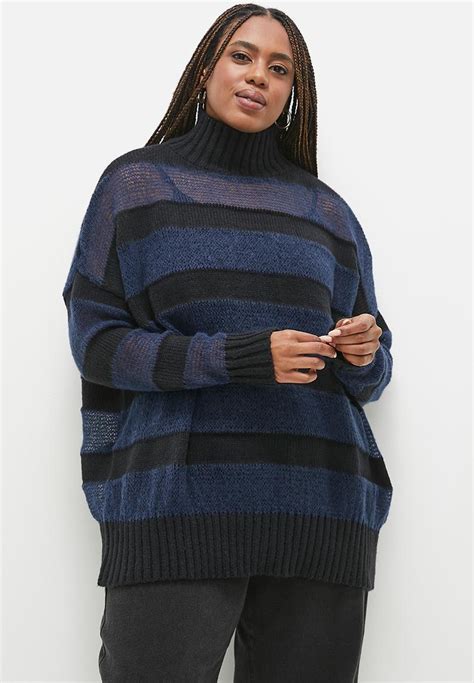 Sheer Turtle Neck Jumper Navy Dailyfriday Knitwear Superbalist