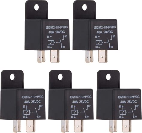 Ehdis 5 Pcs Car Relay 24v 40 4 Pin Spst Model No JD2912 1H 24VDC