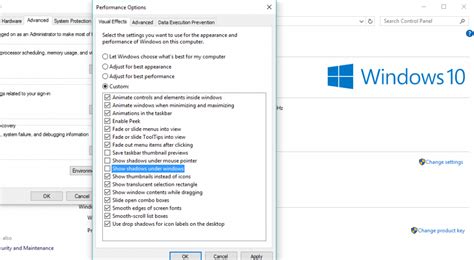 How to Disable Windows Shadows in Windows 10