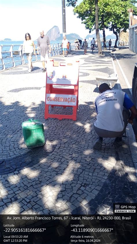 Recuperação de calçadão e de guarda corpo de Icaraí ações em área