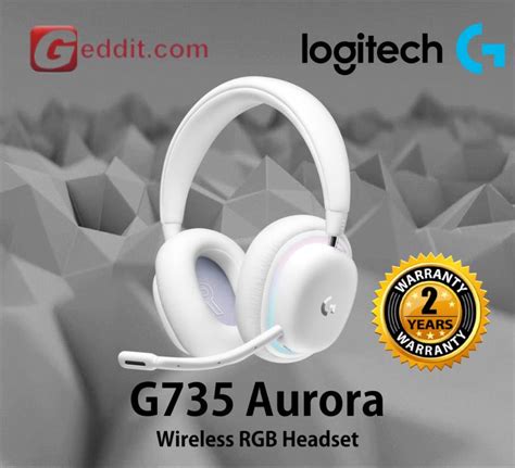 Logitech G735 Aurora Wireless Gaming Headset Customisable Lightsync Rgb Lighting Lightspeed