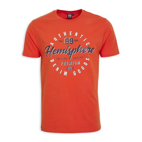 Orange Branded T Shirt Hemisphere