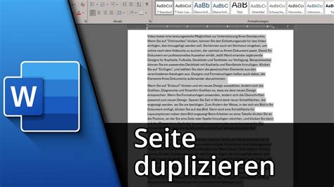 Word Seite Duplizieren Word Seite Kopieren Tutorial Youtube