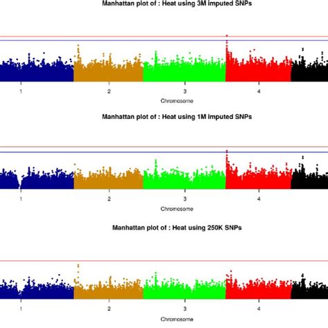 Manhattan Plots Illustrating The Genome Wide Association Analysis Of