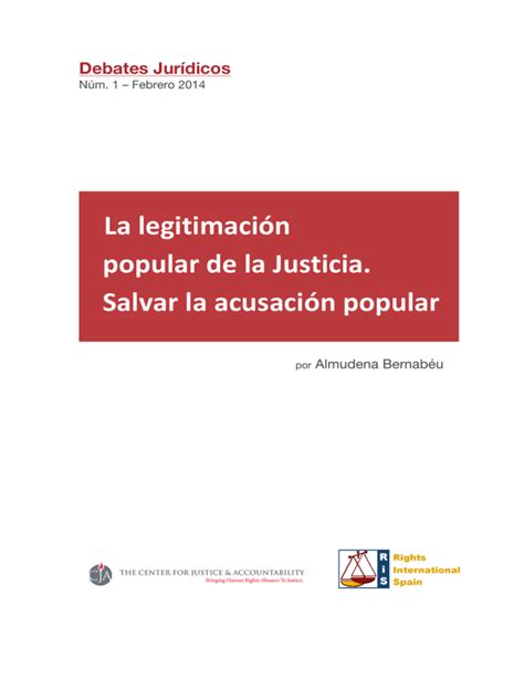 La Legitimaci N Popular De La Justicia Salvar La Acusaci N Popular