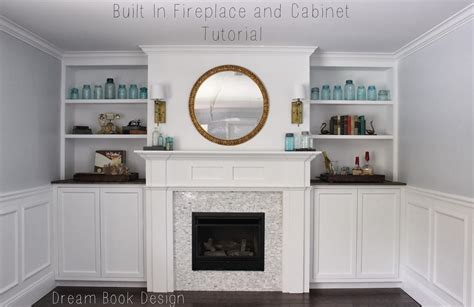 Built In Fireplace And Cabinets Tutorial - Dream Book Design