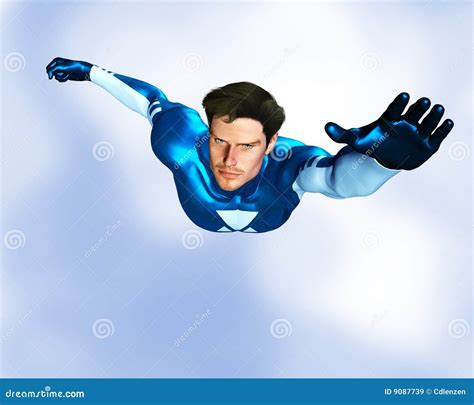 Male Superhero Flying Stock Photography 9087794