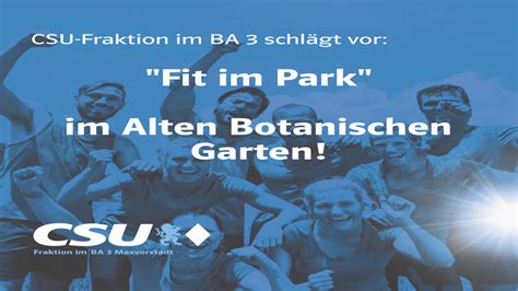 Fit Im Park Im Alten Botanischen Garten CSU