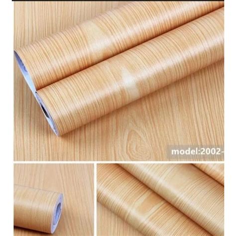 Jual Wallpaper Dinding Motif Kayu Jati Muda Uk Panjang 10 Meter Lebar