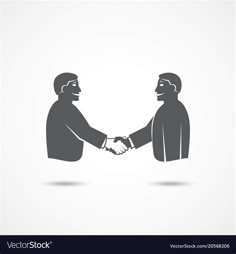 Handshake icon on white Royalty Free Vector Image