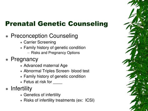 Ppt Genetic Counseling In The Prenatal Setting Powerpoint