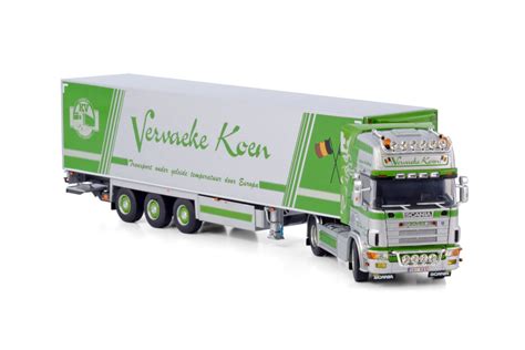 WSI KOEN VERVAEKE SCANIA R4 TOPLINE 4X2 REEFER TRAILER 3 AXLE 01