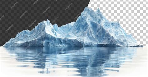 Величественный айсберг, плавающий в спокойной воде с отражением на ...