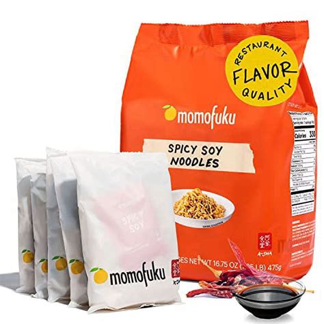 Momofuku Spicy Soy Noodles Ramen Noodles by David Chang, 5 Servings, Authentic Spicy Ramen Soup ...