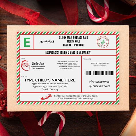 Elf Mail Shipping Labels Elf Arrival Package Gift Tag Template North