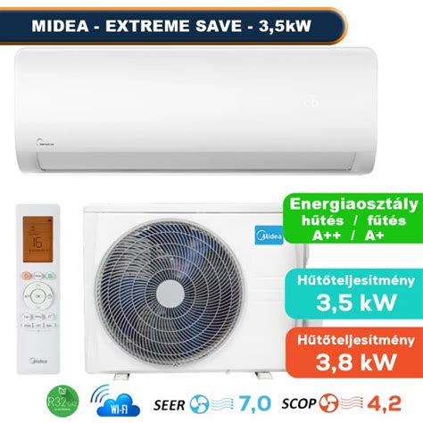 MIDEA – Xtreme Save MG2X-12-SP oldalfali split (R32, 3,5 kW) – klíma ...