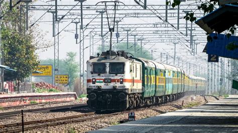 Electric Trains On High Rise Pantograph Indian Railways Youtube