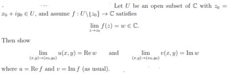 Solved Let U Be An Open Subset Of C With Z X Iy U And Chegg