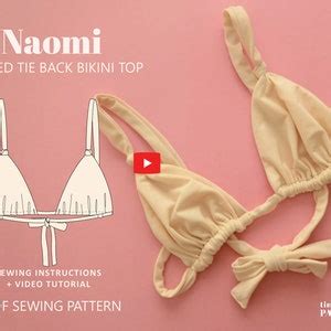 Naomi Gathered Bikini Top Swimwear Pattern UK US PDF Sewing Patterns Etsy