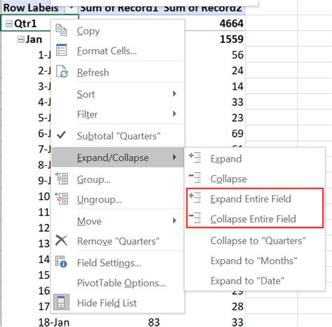 How To Expand All Rows In A Pivot Table