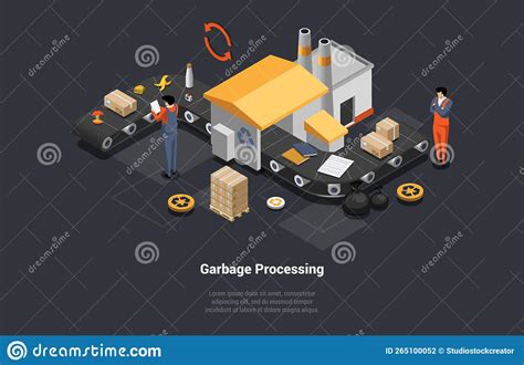 Garbage Manufacturing And Eco Protection Concept Wastes Recycling