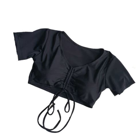 Mua Áo bikini lẻ áo bơi nữ kín đáo rút dây màu đen Vivi Shop Kèm Ảnh