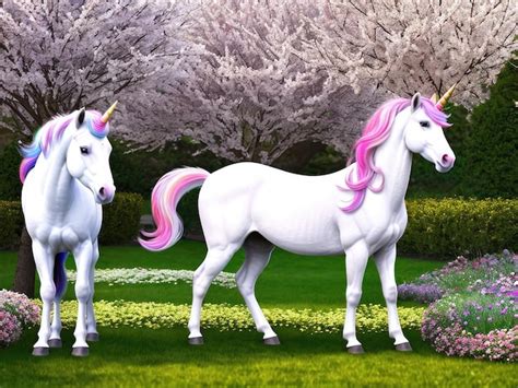 Premium AI Image Unicornsnow White Unicorn With A Pink Mane And Tail