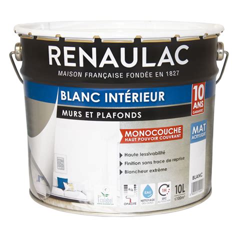 Peinture Blanc Int Rieur Murs Et Plafonds Monocouche Blanc Mat L