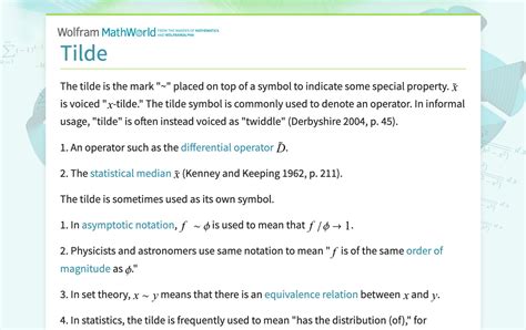 Tilde -- from Wolfram MathWorld