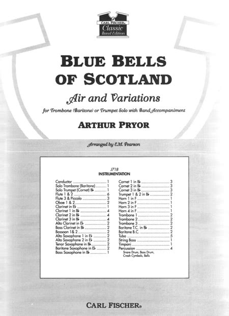 Blue Bells Of Scotland By Arthur Willard Pryor Concert Band Sheet