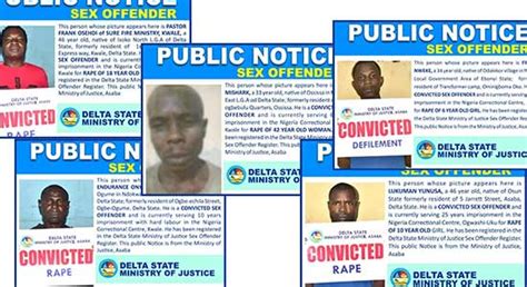 Delta State Publishes Names Of Sex Offenders