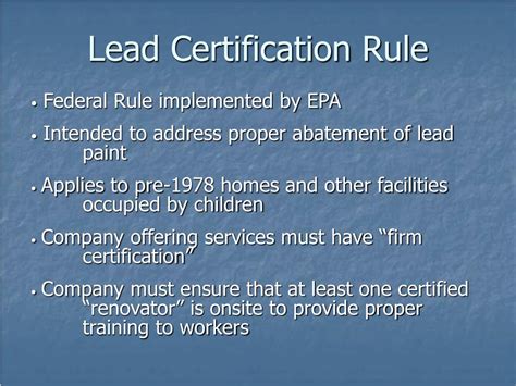 PPT - Municipality Issues with Lead Paint Abatement Certification ...