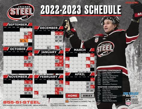 STEEL ANNOUNCE 2022 PRESEASON SCHEDULE - Chicago Steel