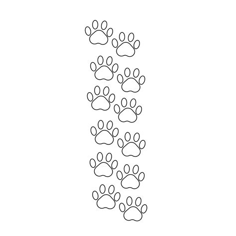 Path Of The Cat S Footprints In A Line Style Vector Illustration