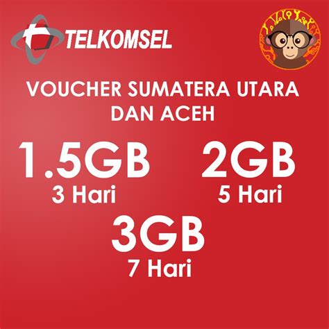 Jual Voucher Telkomsel 1 5GB 3Hari 2GB 5Hari 3GB 7 Hari Sumatera