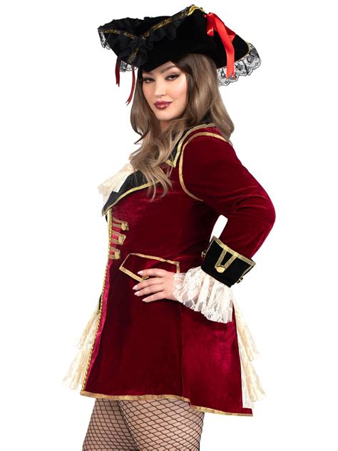 Plus Size Captivating Captain Pirate Costume Leg Avenue