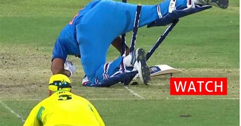 Watch Tired Rohit Sharma Crashed Into The Stumps Attempting A Run