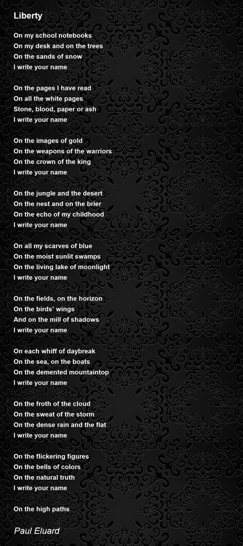 Liberty Poem By Paul Eluard Poem Hunter