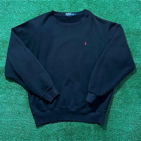 Vintage 90s Polo By Ralph Lauren Black Sweater Sz Depop