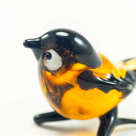 Glass Sparrow Hanging Figurine Russian Blown Glass Birds Figurines