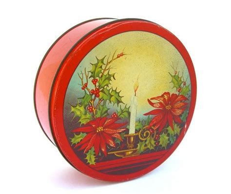 Sale 2 Vintage Metal Cookie Tins Christmas Box Candy Etsy Vintage